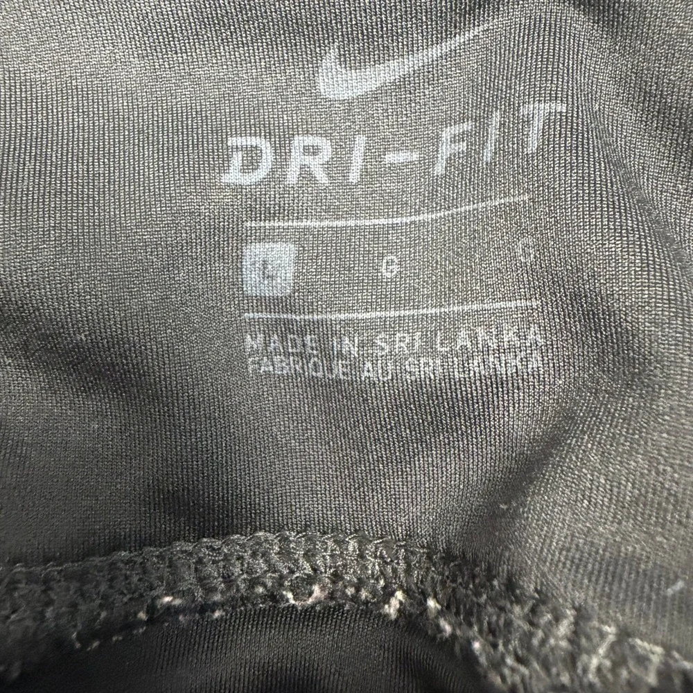 Nike Dri-FIT Womens Black Performance Running Leggings Mesh Panels Size Large